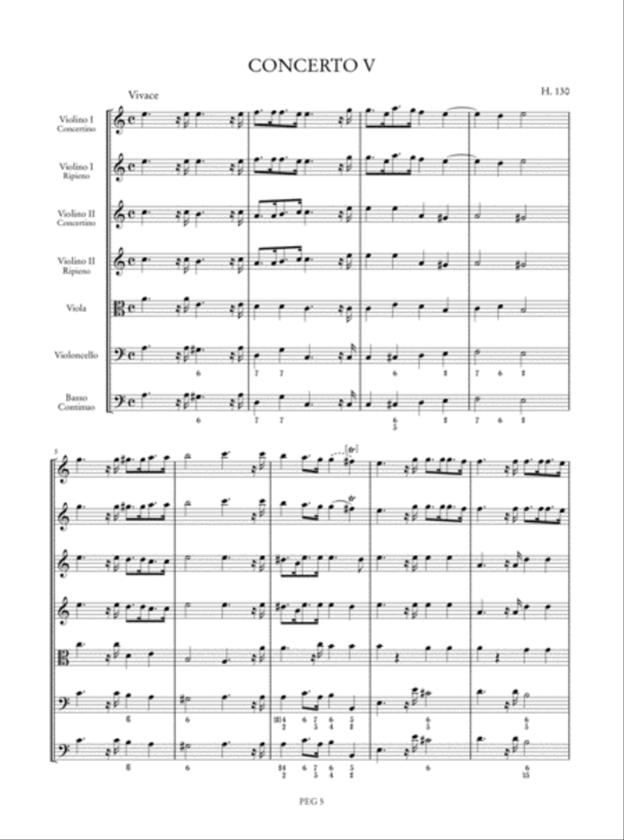 6 Concertos after Corelli Opp. 1 & 3 (H. 126-131) Orchestra scores gallery preview page 6