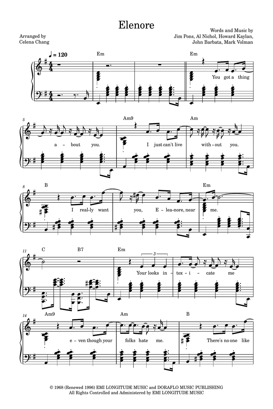 Elenore Piano Solo scores gallery preview page 1