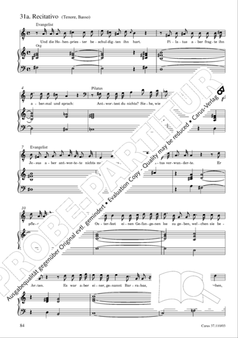 Markuspassion. Werkausgabe Reihe 1, Bd. 7 (Homilius) 4-Part scores gallery preview page 91