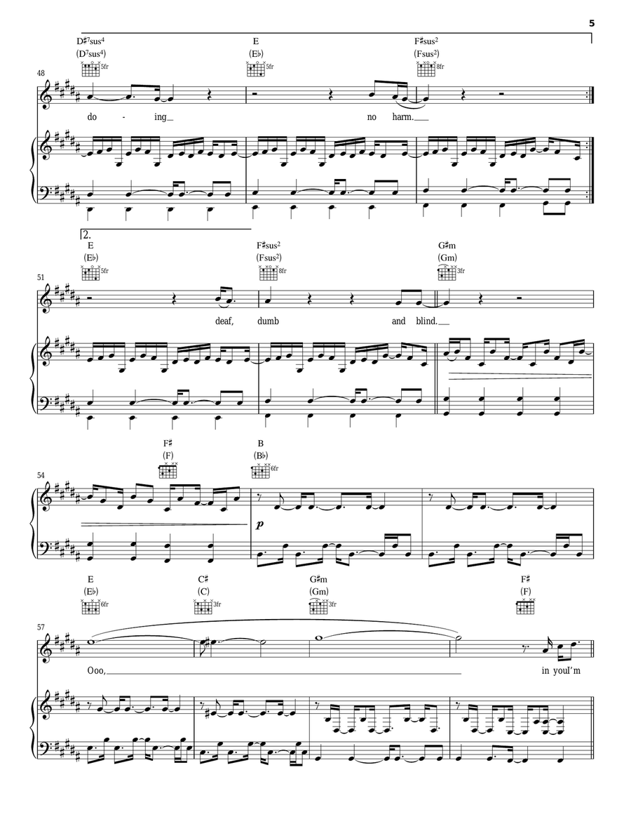 Present Tense Piano, Vocal, Guitar scores gallery preview page 5