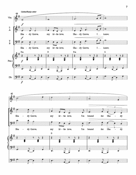 Shady Grove (SATB) - Full Score and Parts image number null