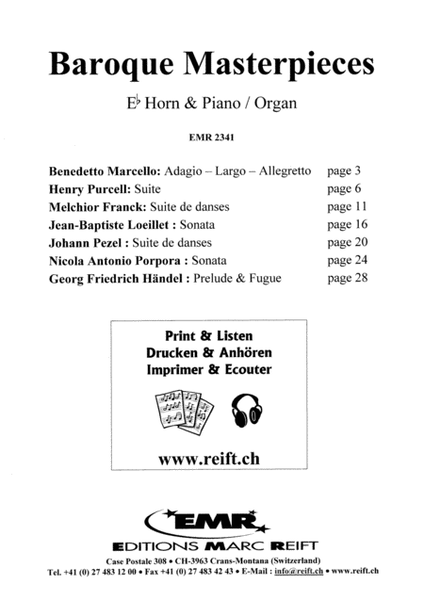 Baroque Masterpieces by Various Horn - Sheet Music