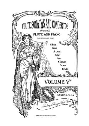 Book cover for 10 Flute Sonatas and Concertos (Volume 5) for Flute and Piano - Scores and Flute Part