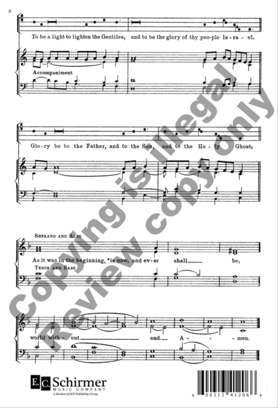 Magnificat & Nunc Dimittis 4-Part scores gallery preview page 6