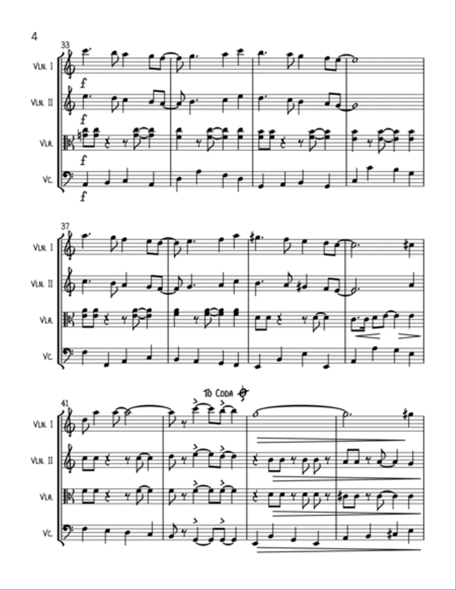 Fly Me To The Moon (in Other Words) String Quartet scores gallery preview page 4