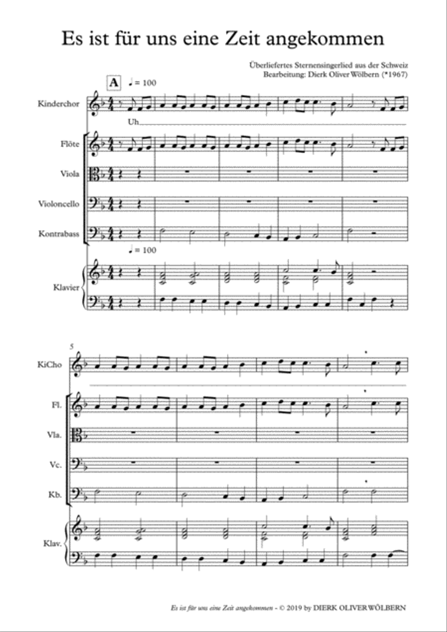 Es ist für uns eine Zeit angekommen Unison Choir scores gallery preview page 3