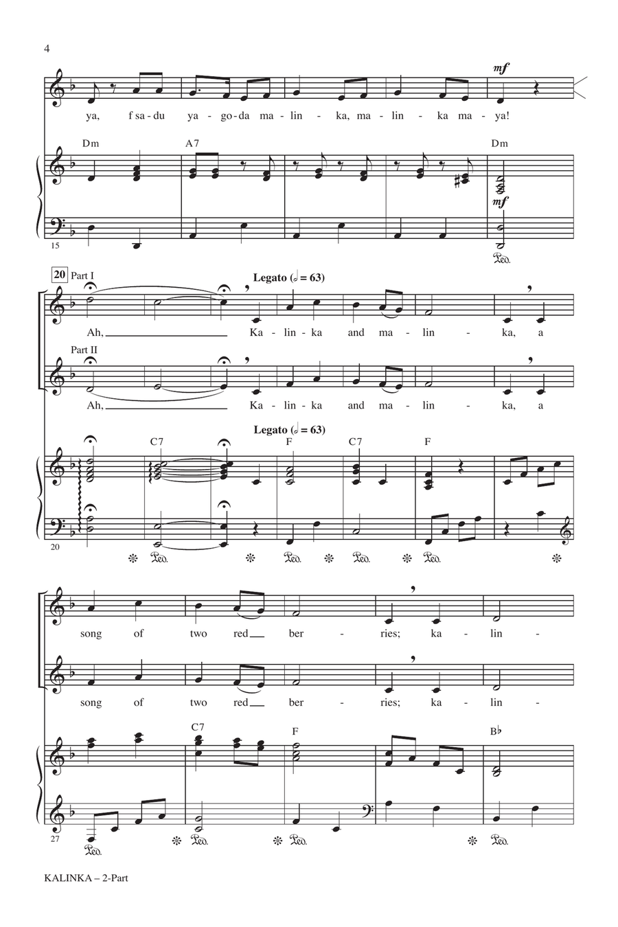 Kalinka (Little Snowball Bush) 2-Part scores gallery preview page 2