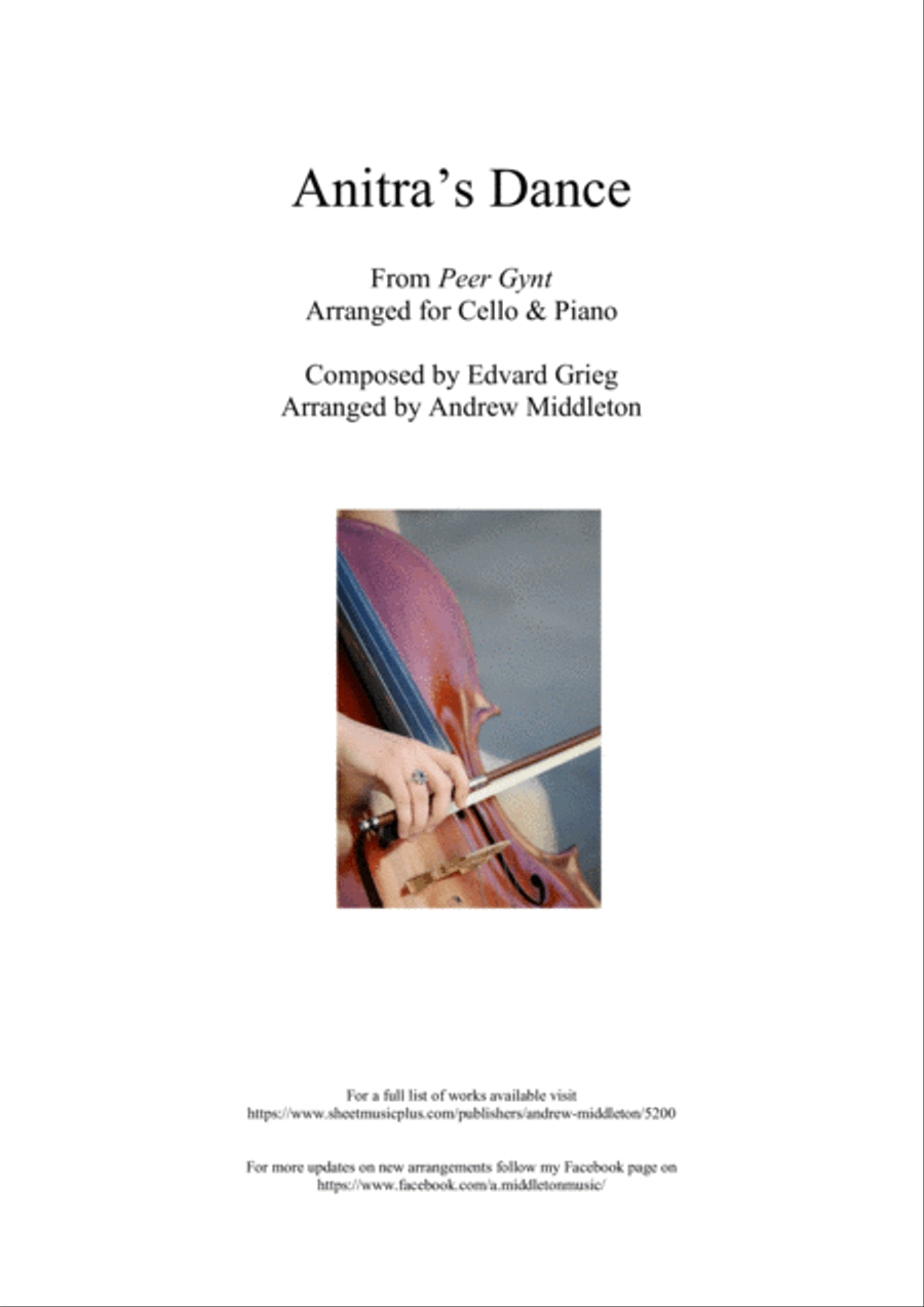 Anitra's Dance from Peer Gynt arranged for Cello and Piano Piano scores gallery preview page 1