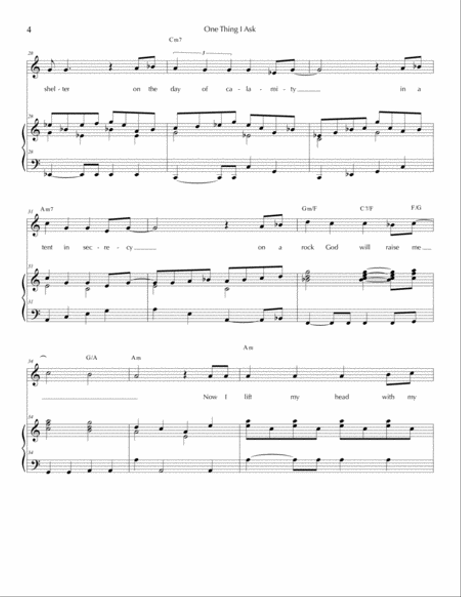 One Thing I Ask - Psalm 27 Piano, Vocal, Guitar scores gallery preview page 4