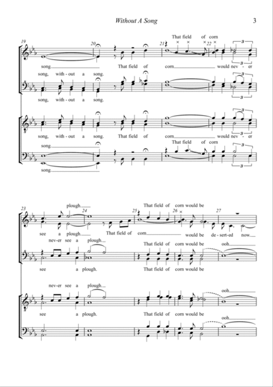 Without A Song 4-Part scores gallery preview page 3