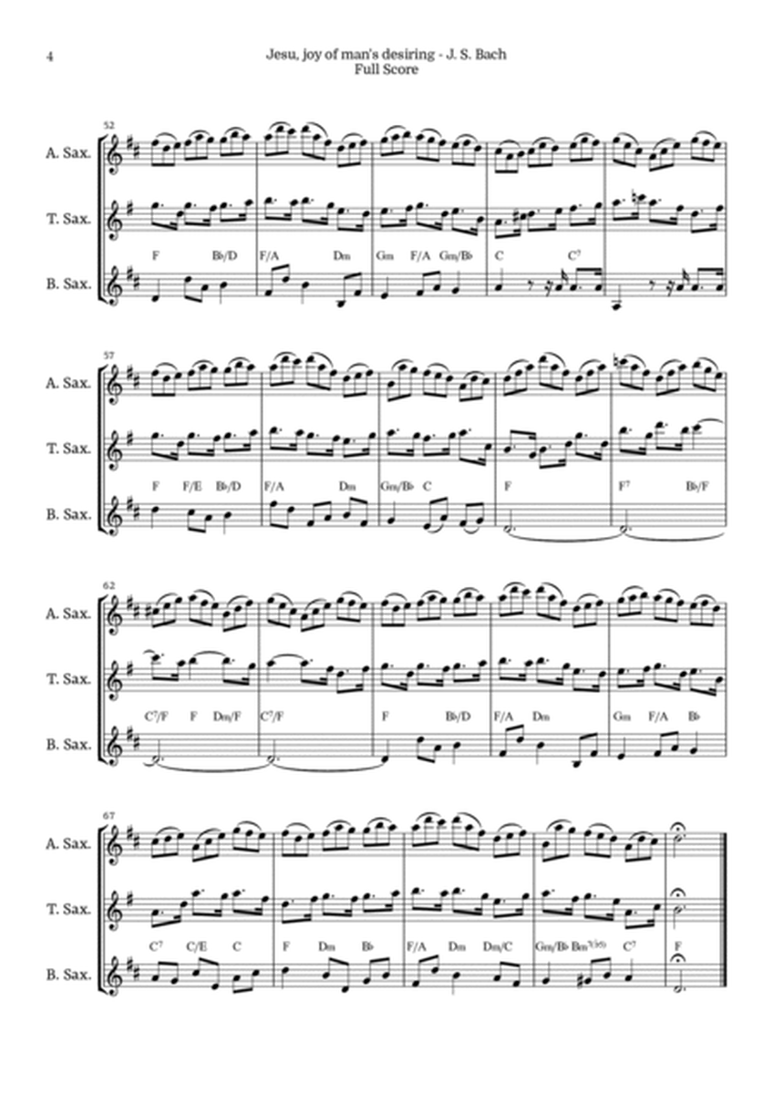 Jesu, Joy of Man’s Desiring for Saxophone Trio by Bach BWV 147 image number null
