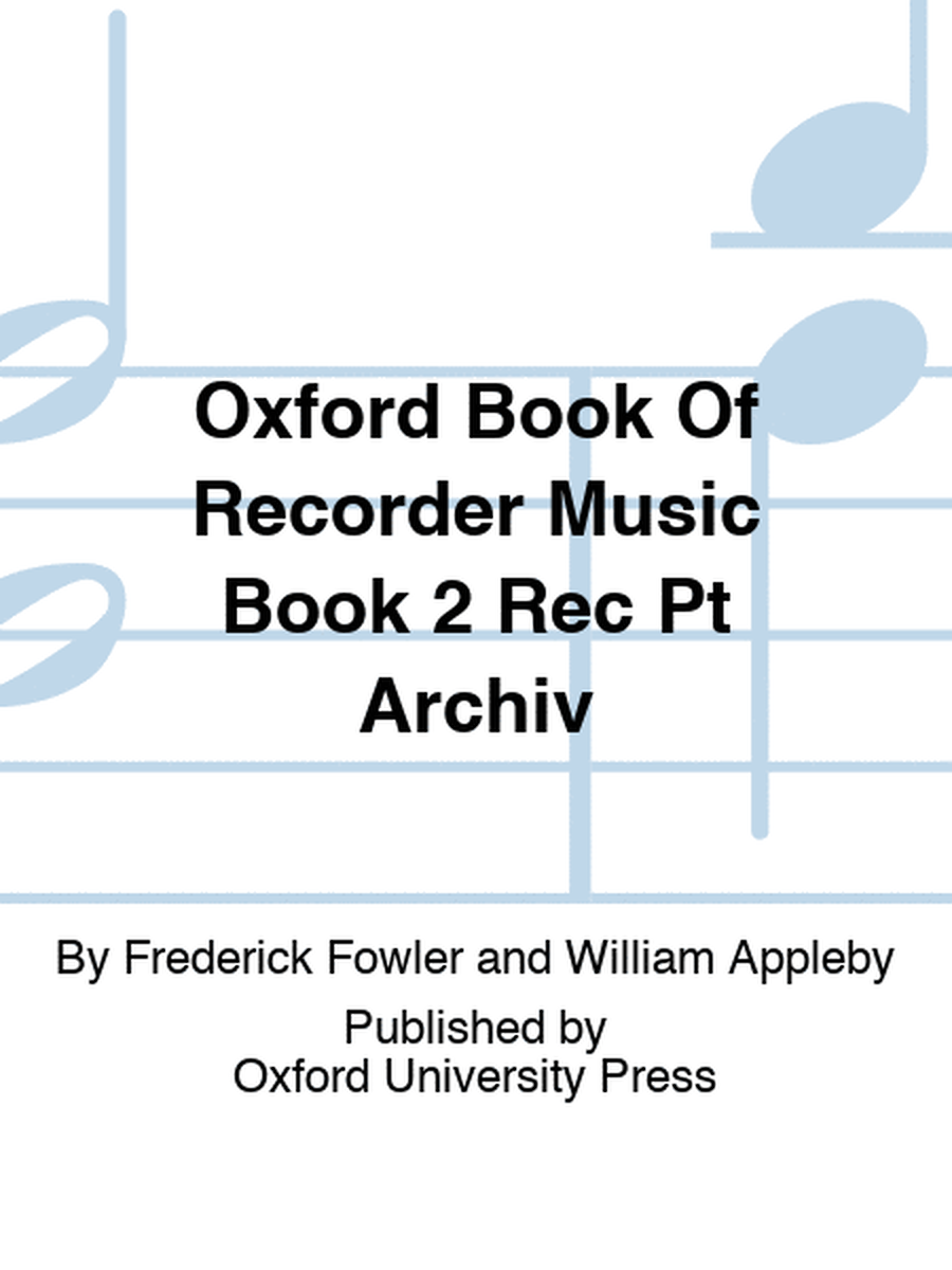Oxford Book Of Recorder Music Book 2 Rec Pt Archiv