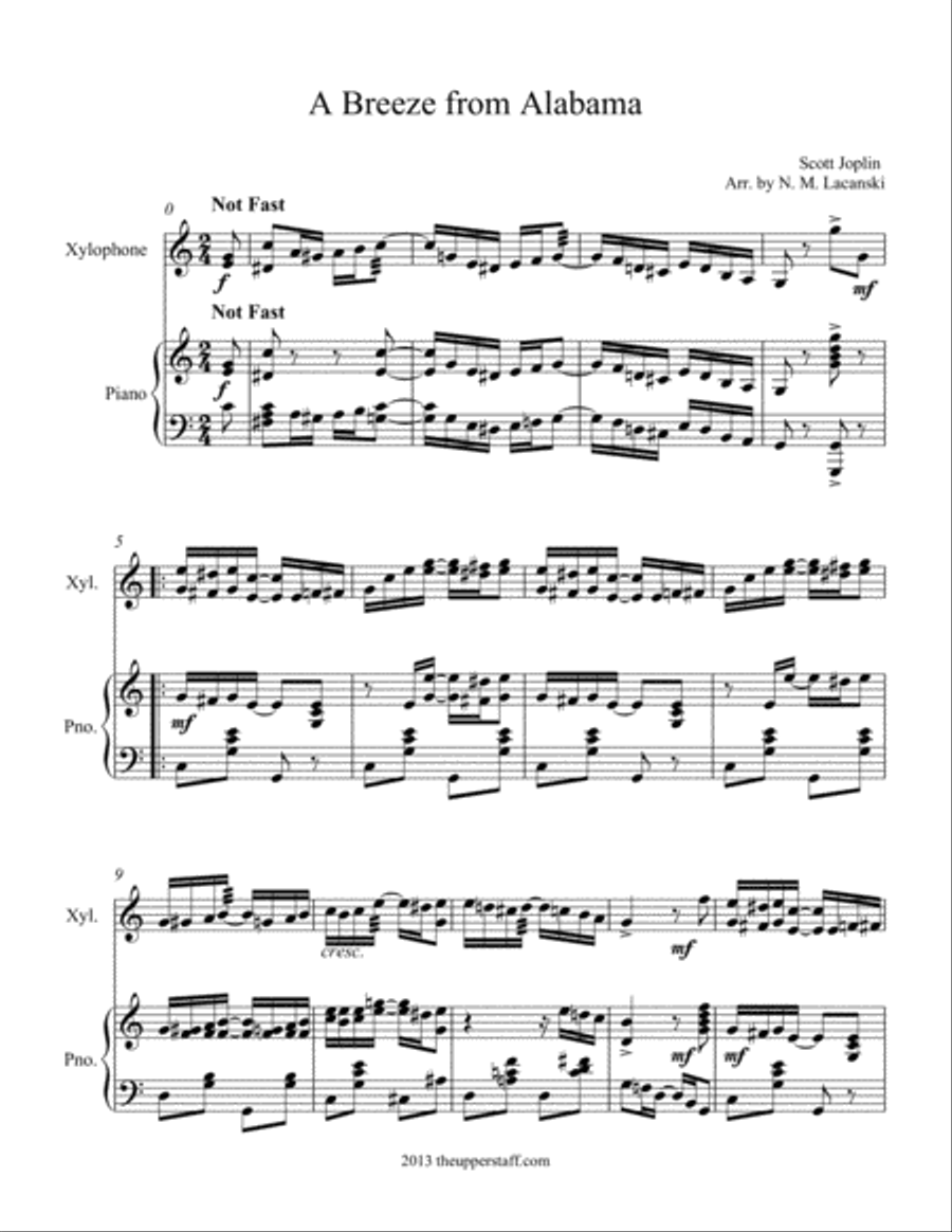 A Breeze from Alabama A Breeze from Alabama Piano scores gallery preview page 1
