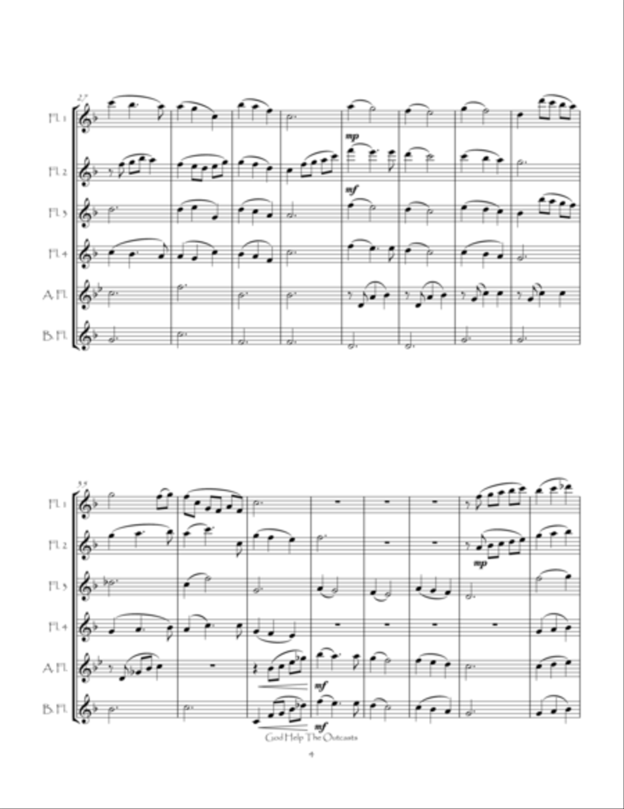 God Help The Outcasts God Help The Outcasts Flute Choir scores gallery preview page 6