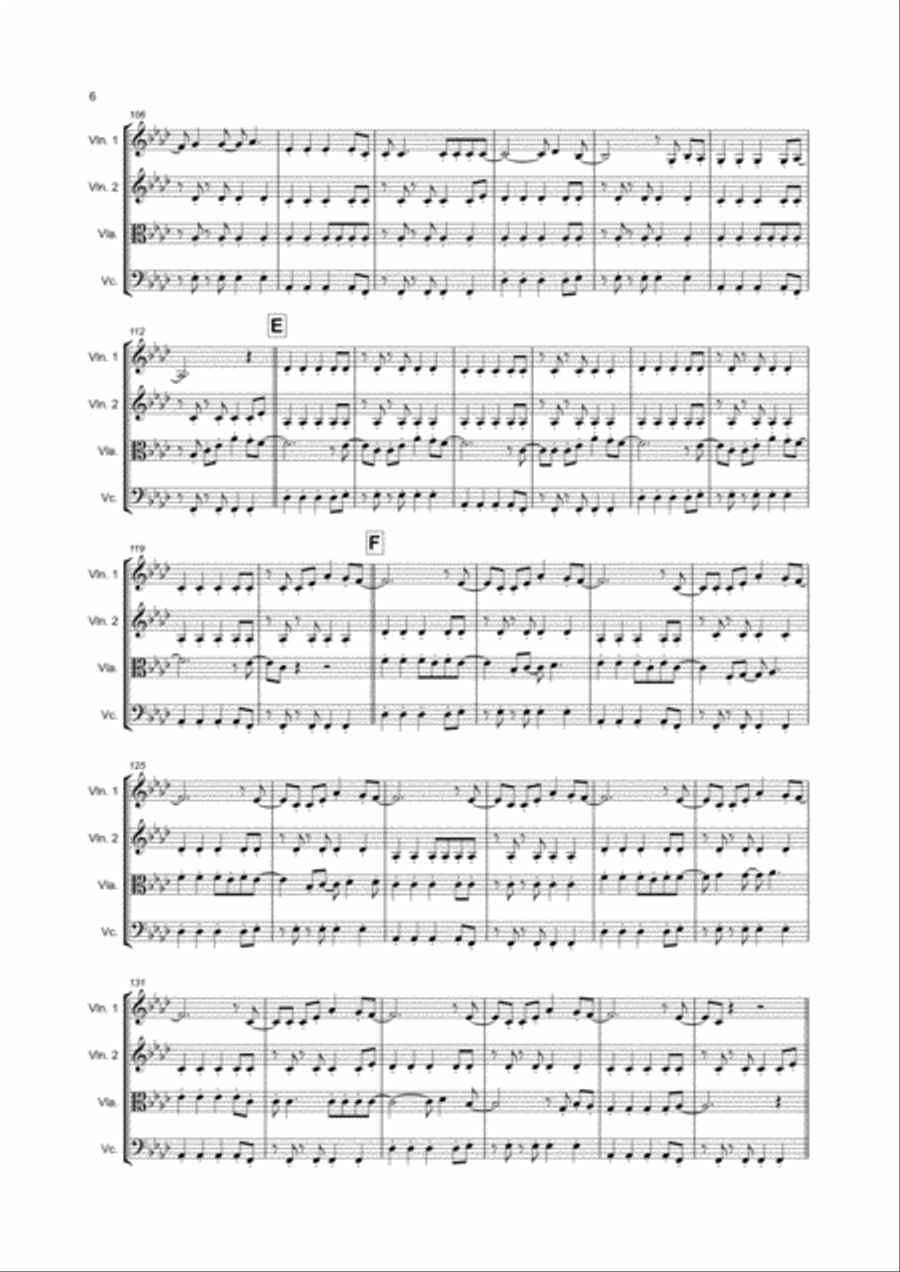Viva La Vida String Quartet scores gallery preview page 6