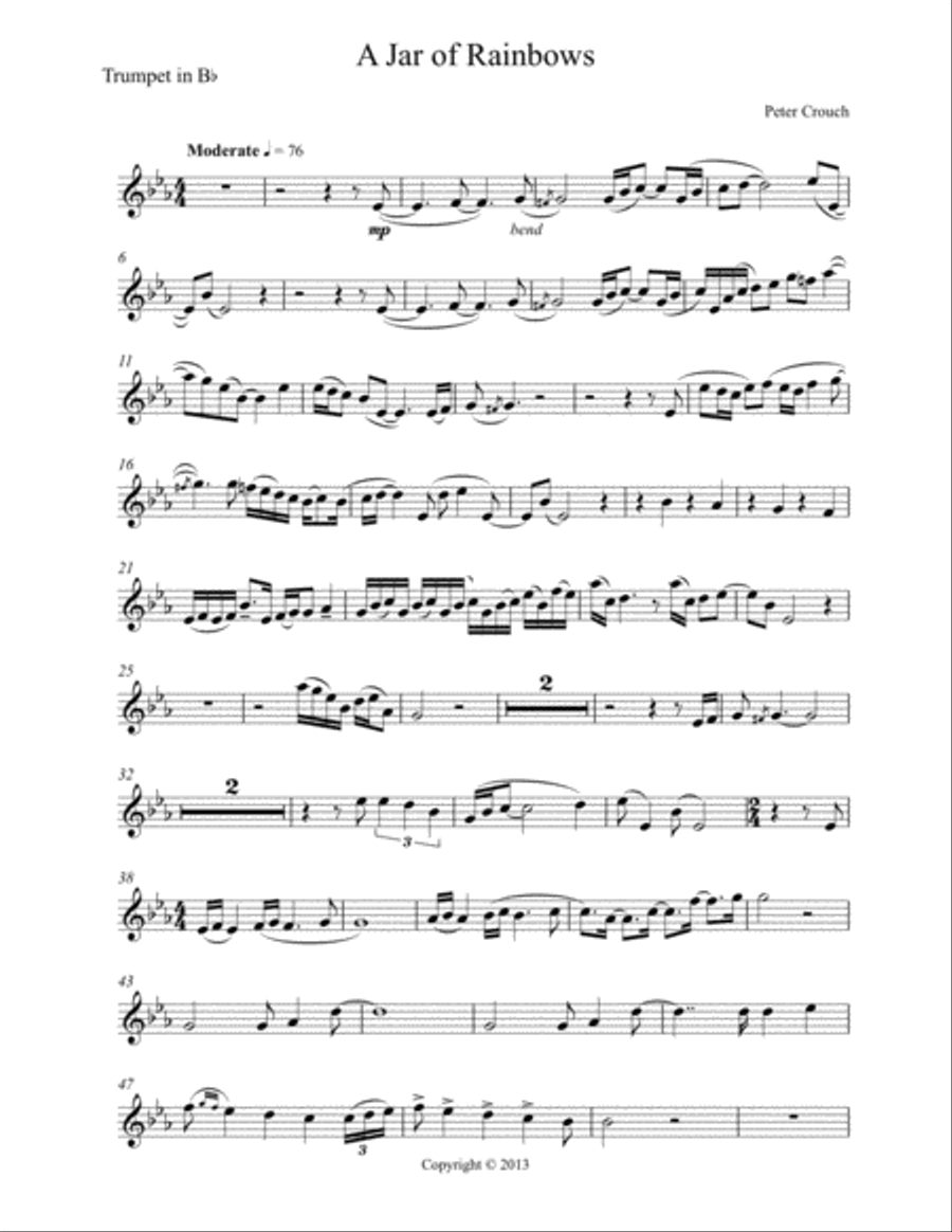 A Jar of Rainbows Trumpet Solo scores gallery preview page 1