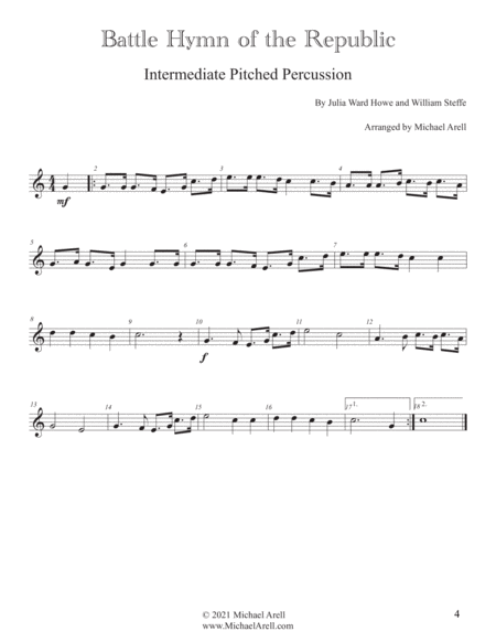 4 Intermediate Patriotic Songs for Pitched Percussion image number null