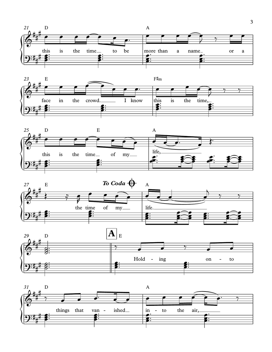 Time Of My Life Time Of My Life Piano Solo scores gallery preview page 3