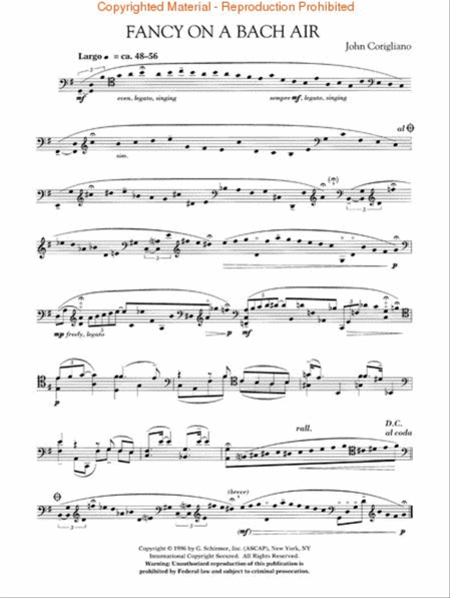 Fancy on a Bach Air Cello Solo scores gallery preview page 2