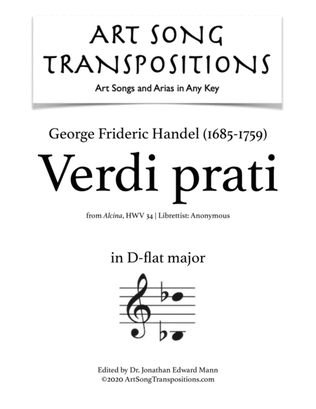 Book cover for HANDEL: Verdi prati (transposed to D-flat major)
