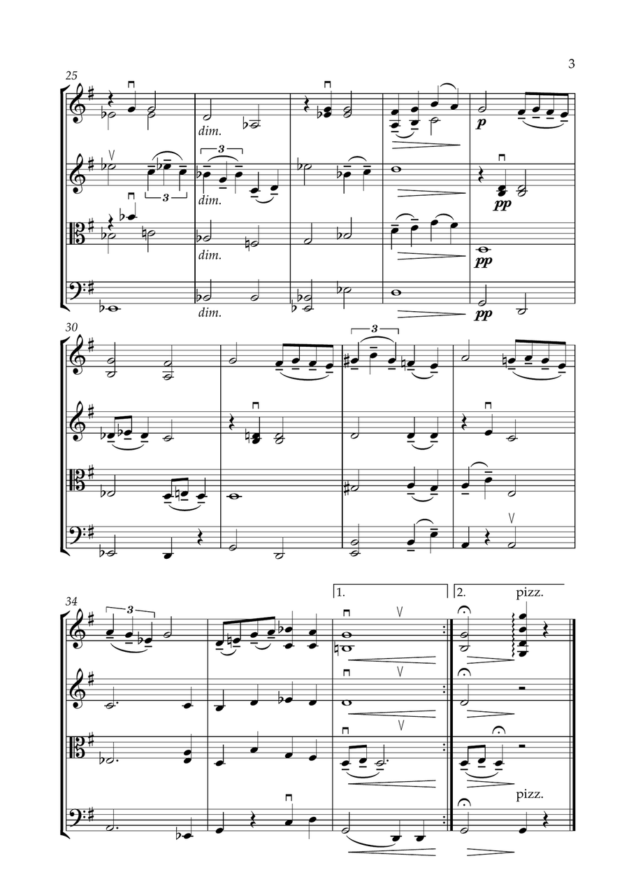 Dream A Little Dream Of Me String Quartet scores gallery preview page 3