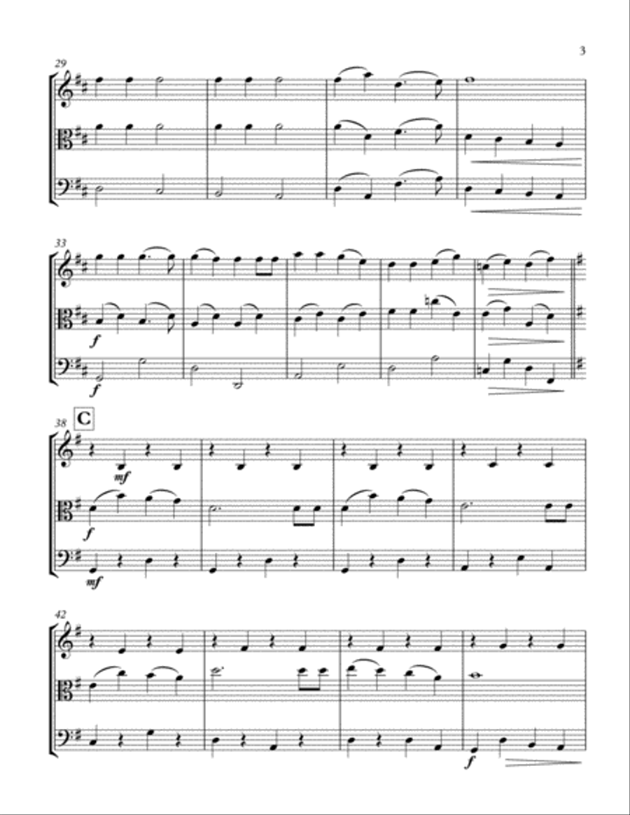 Jingle Bells Violin Viola and Cello Trio String Trio scores gallery preview page 3
