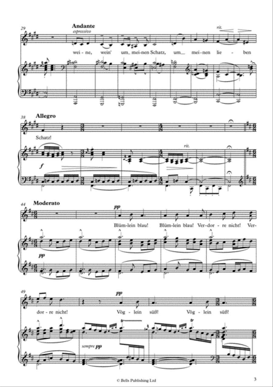 Wenn mein Schatz Hochzeit macht (C-sharp minor) Voice Solo scores gallery preview page 2