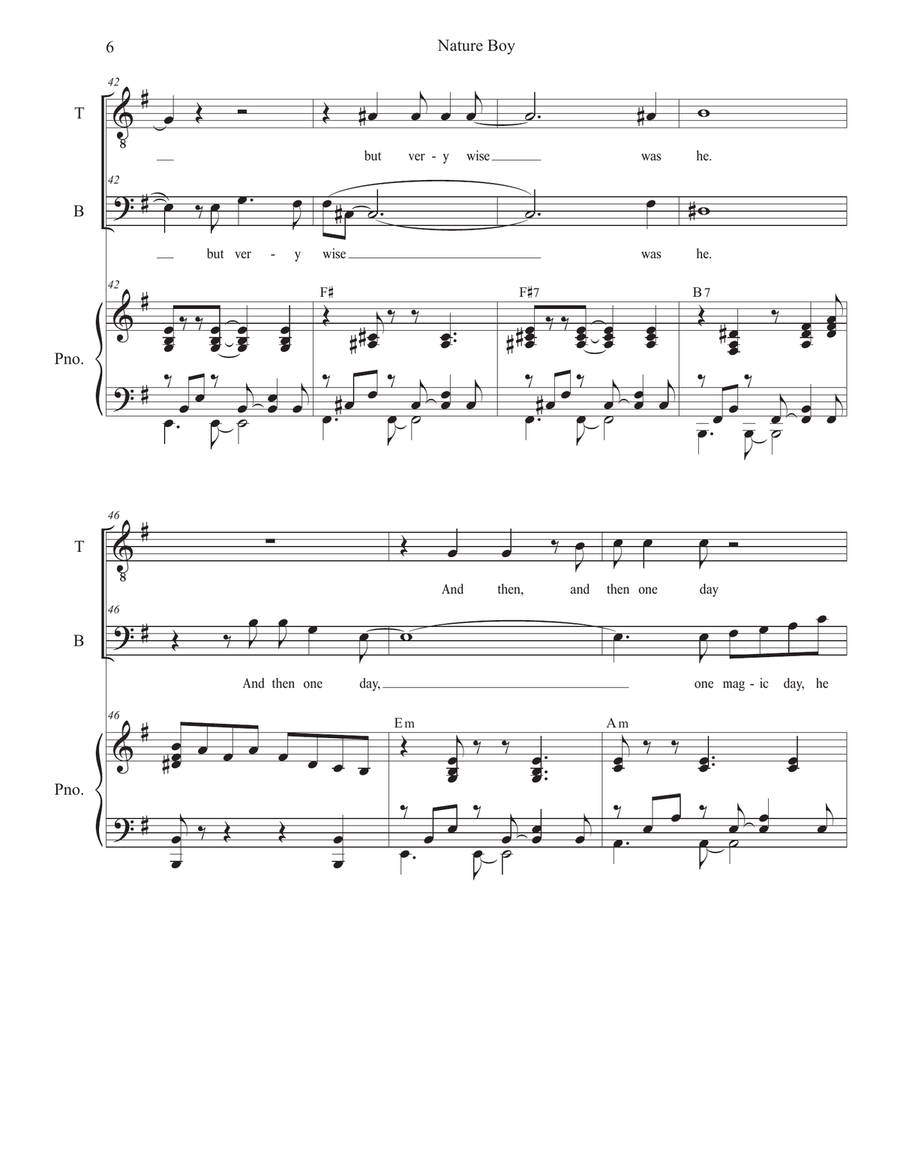 Nature Boy Nature Boy Tenor Voice scores gallery preview page 6