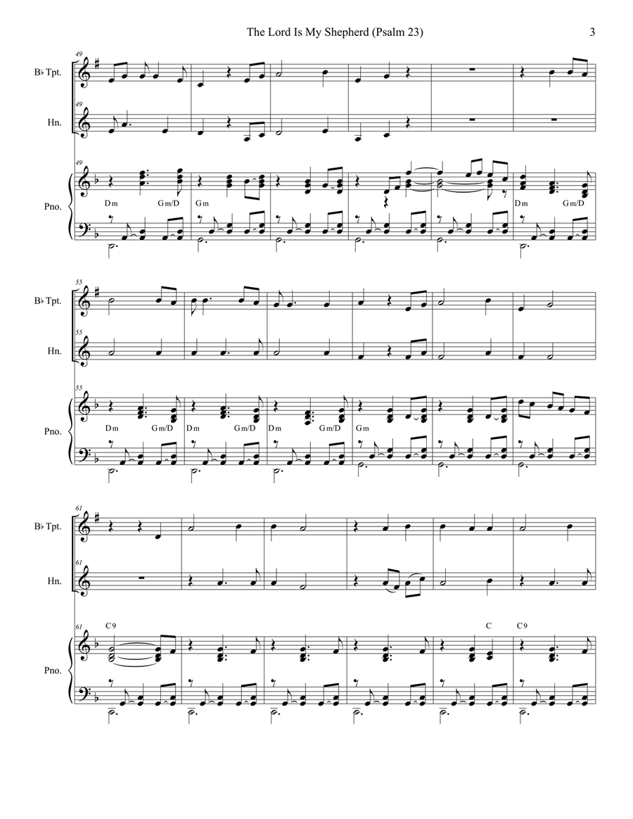 Psalm 23 (theme From The Vicar Of Dibley) Brass Duet scores gallery preview page 3