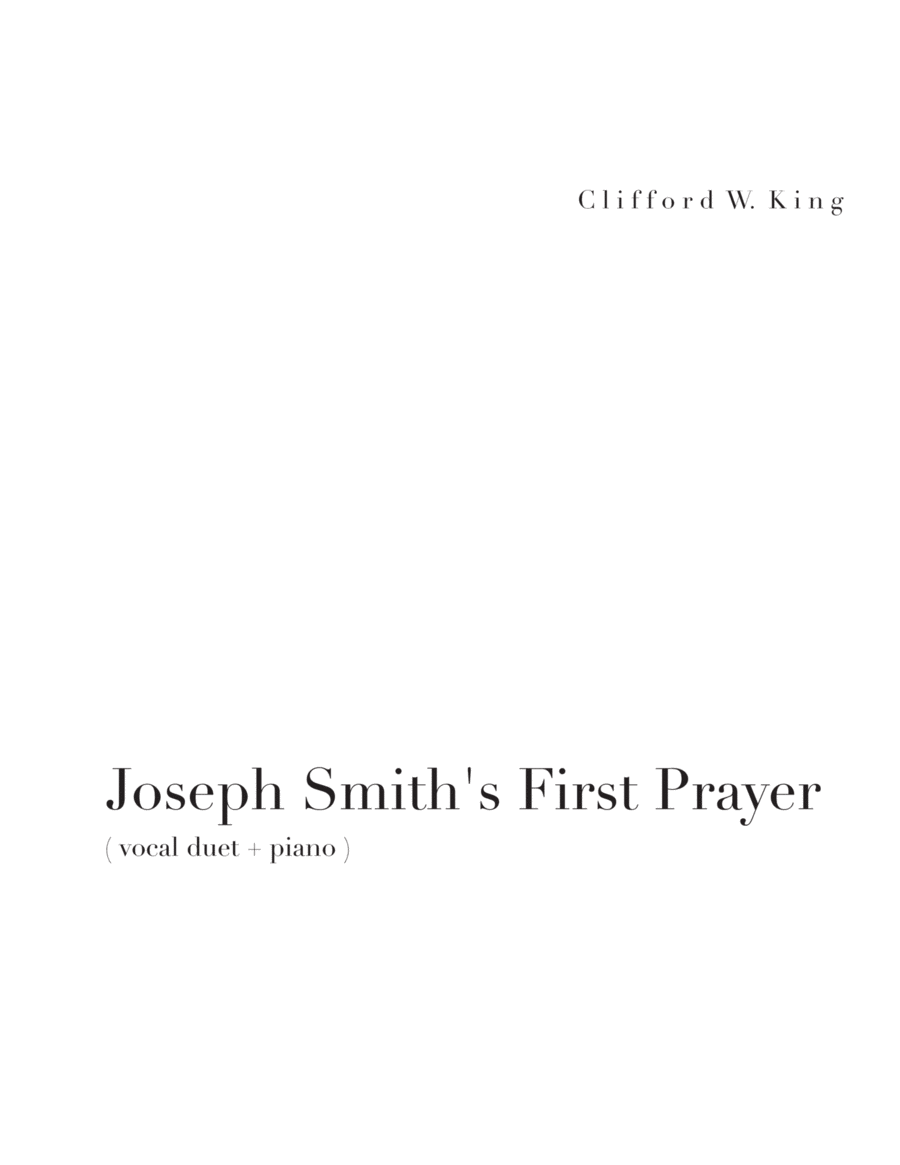 Joseph Smith's First Prayer ( vocal duet ) image number null