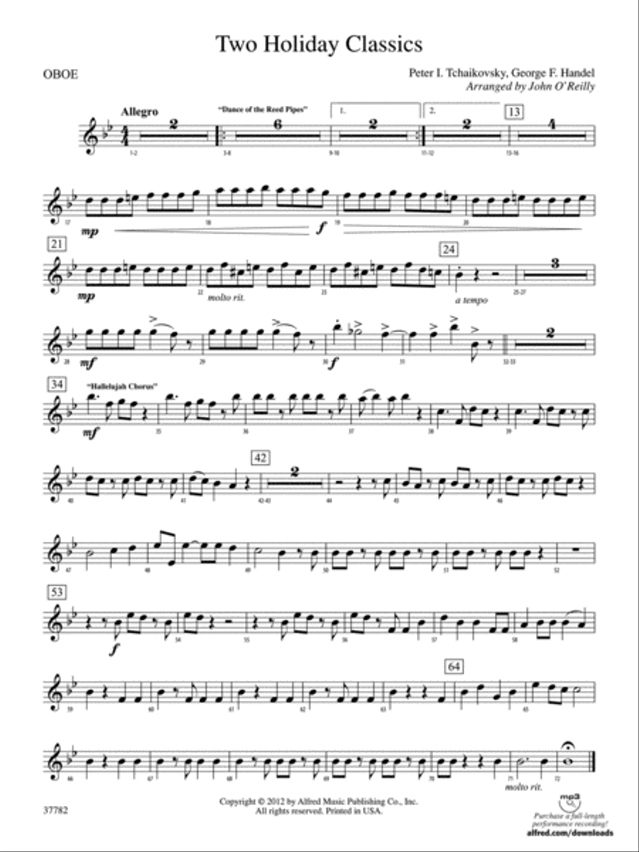 Two Holiday Classics: Oboe Concert Band scores gallery preview page 1