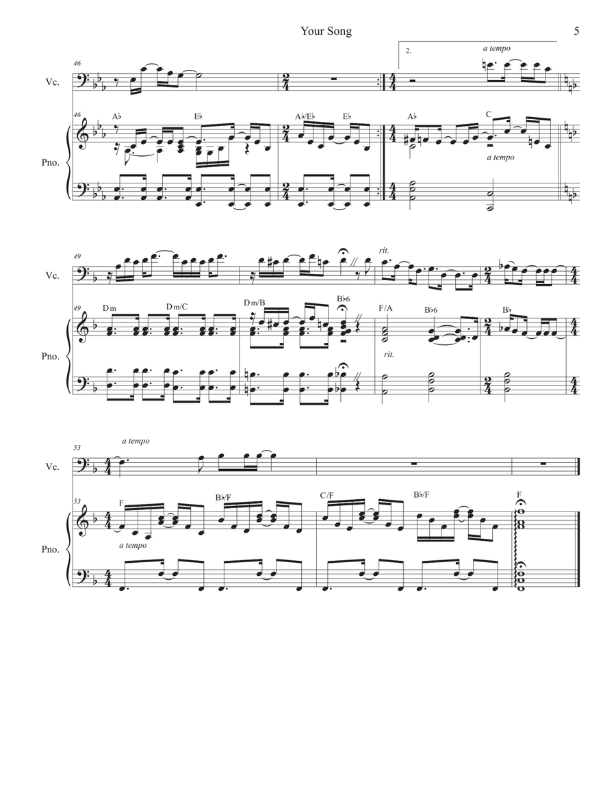 Your Song Piano scores gallery preview page 5