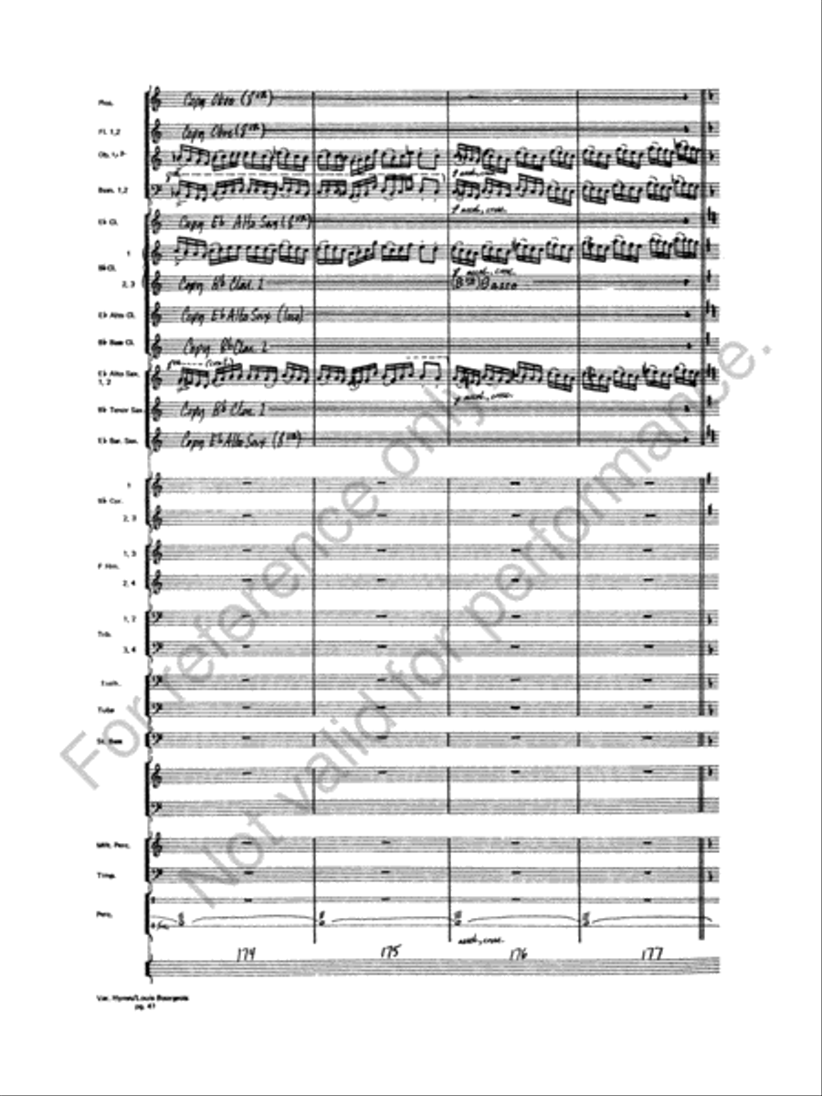 Variations On A Hymn By Louis Bourgeois Concert Band scores gallery preview page 42