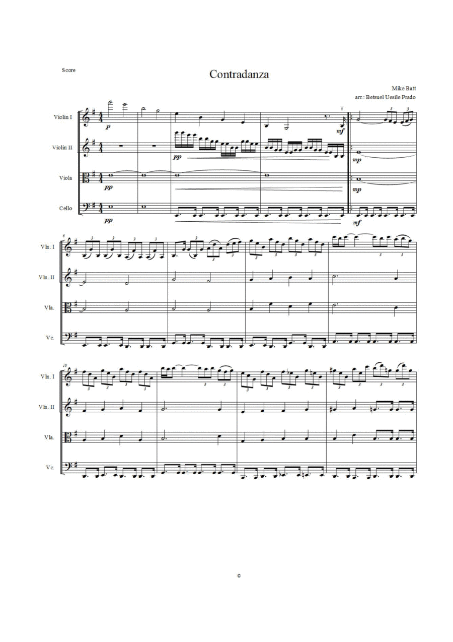 Contradanza Contradanza String Quartet scores gallery preview page 1