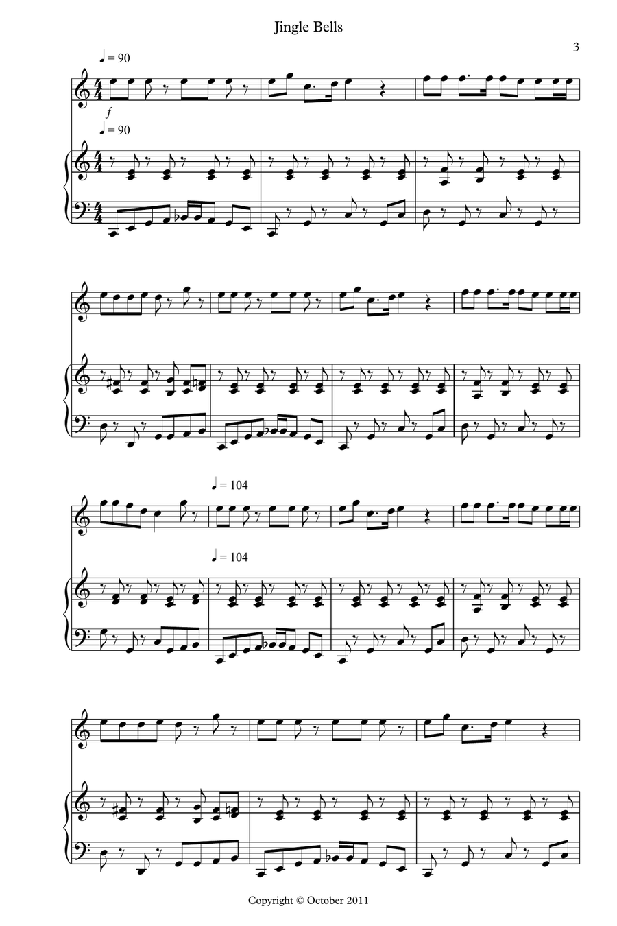 8 Easy Christmas Pieces for Flute And Piano Woodwind Duet scores gallery preview page 3