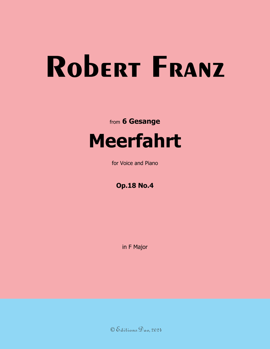 Meerfahrt, by Robert Franz, in F Major Voice scores gallery preview page 1