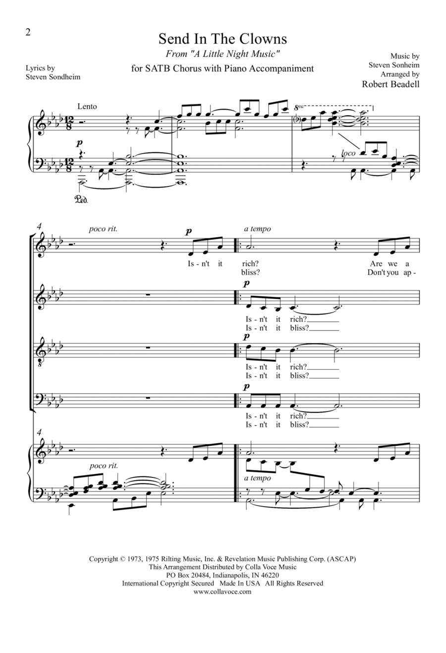 Send In The Clowns 4-Part scores gallery preview page 1