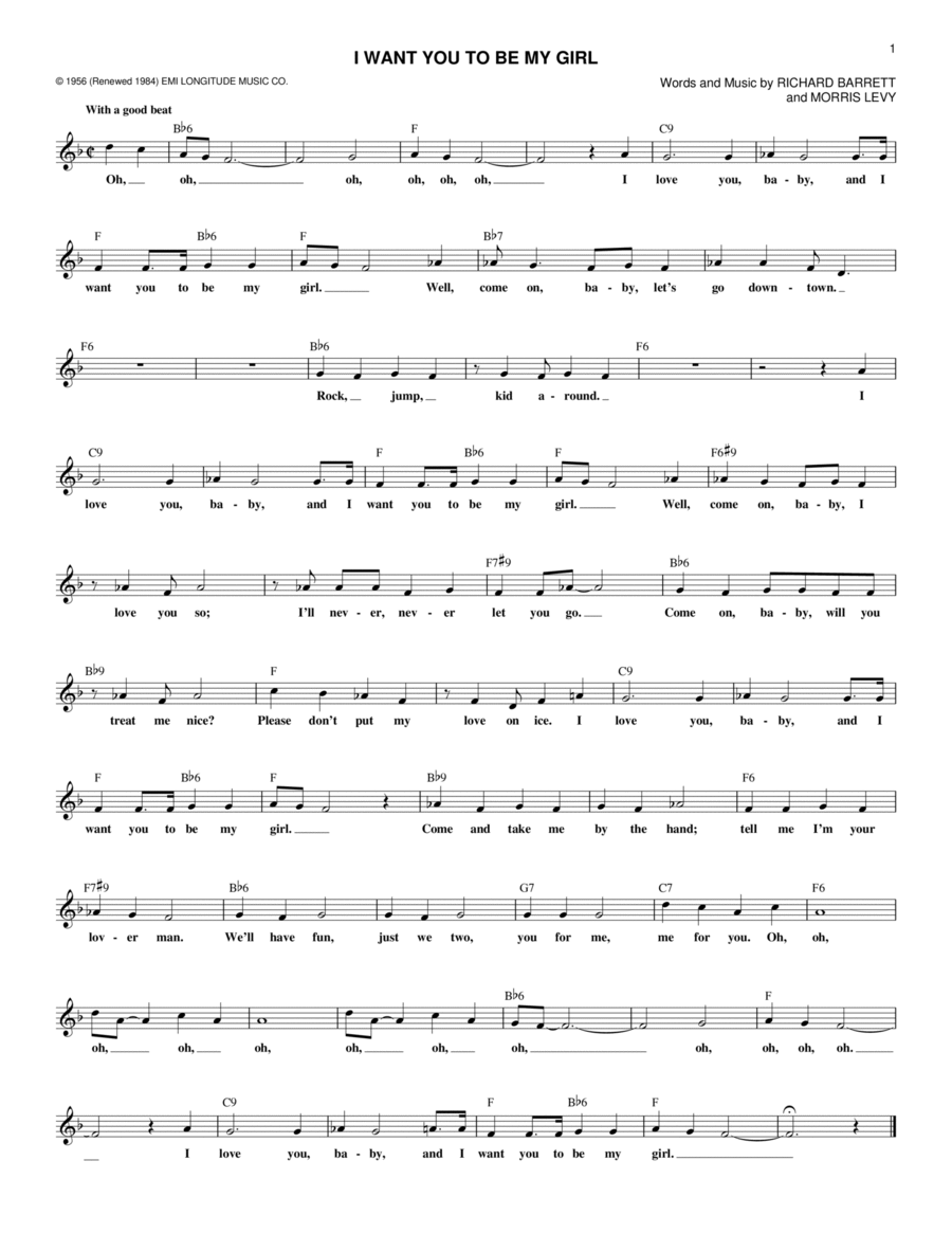 I Want You To Be My Girl Electric Guitar scores gallery preview page 1