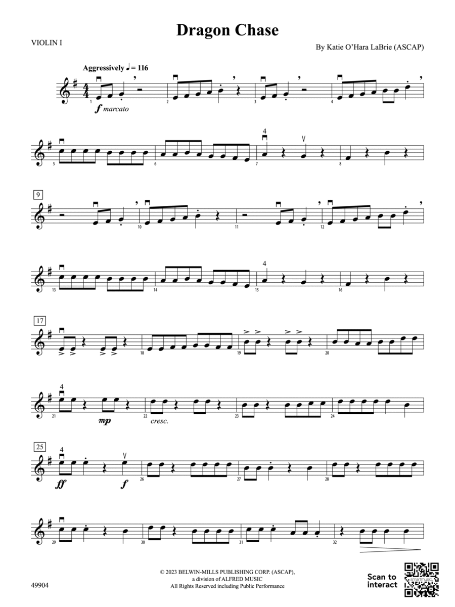 Dragon Chase: 1st Violin Dragon Chase: 1st Violin String Orchestra scores gallery preview page 1