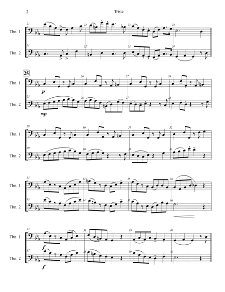Tristeza Trombone Duet scores gallery preview page 3