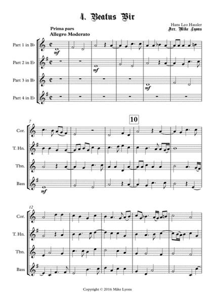 Beatus Vir - Cantiones Sacrae (Brass Quartet) image number null