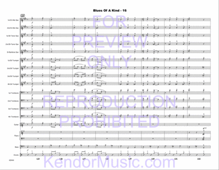 Blues Of A Kind (Full Score) Jazz Ensemble scores gallery preview page 18
