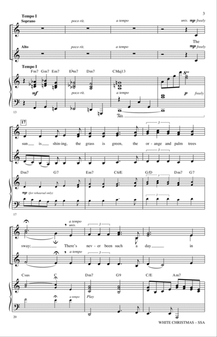 White Christmas (arr. Mac Huff) SSA scores gallery preview page 2
