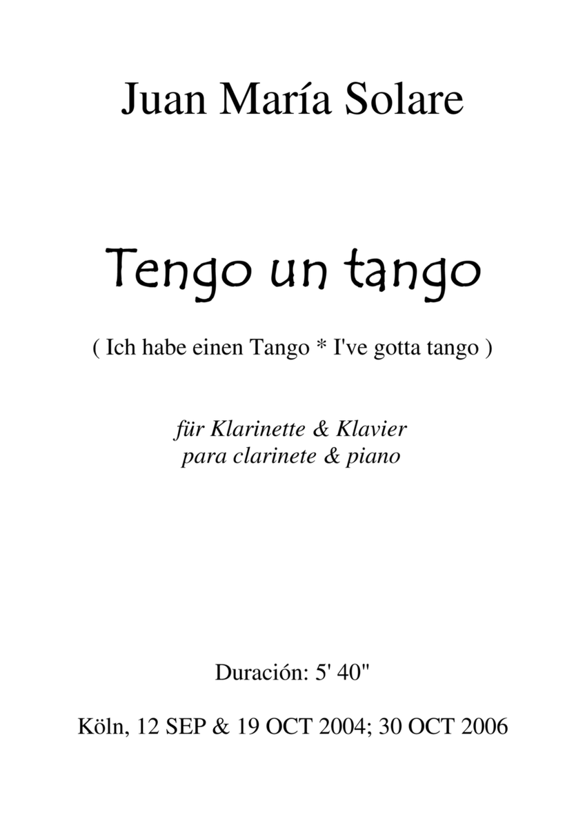 Tengo un tango [clarinet and piano]