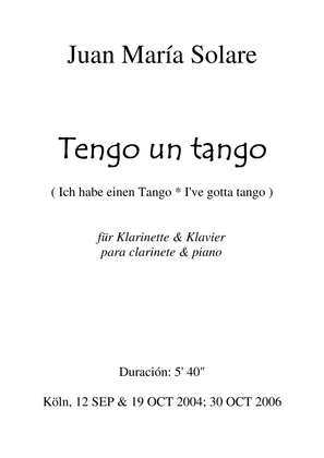 Book cover for Tengo un tango [clarinet and piano]