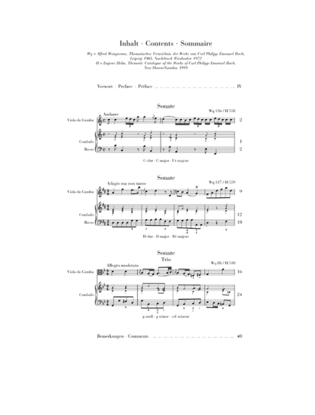 Gamba Sonatas, Wq 88, 136, 137