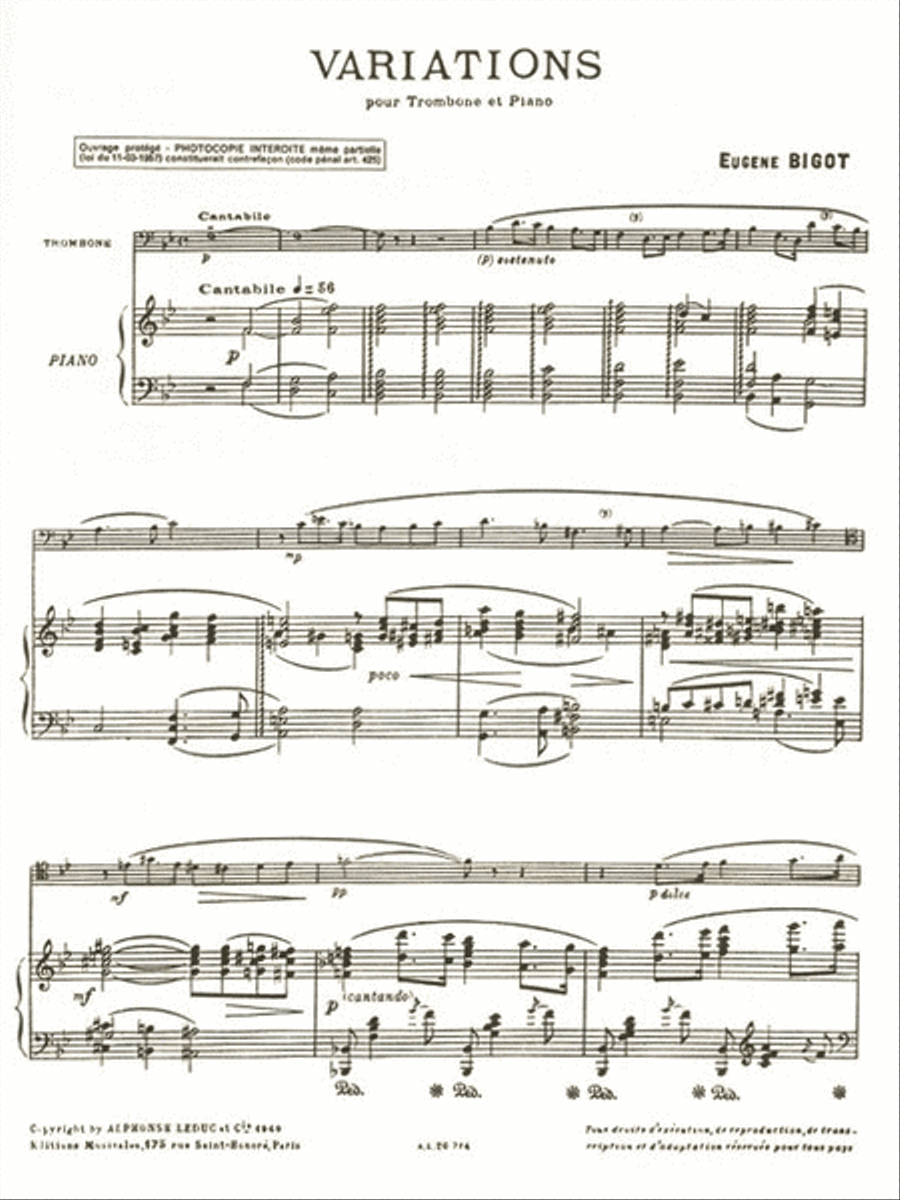 Variations (trombone And Piano)