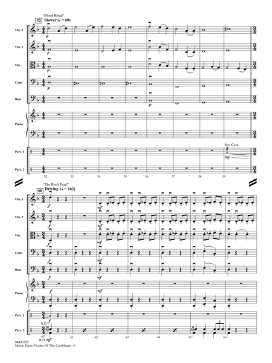 Music from Pirates Of The Caribbean (arr. Larry Moore) - Full Score String Orchestra scores gallery preview page 6