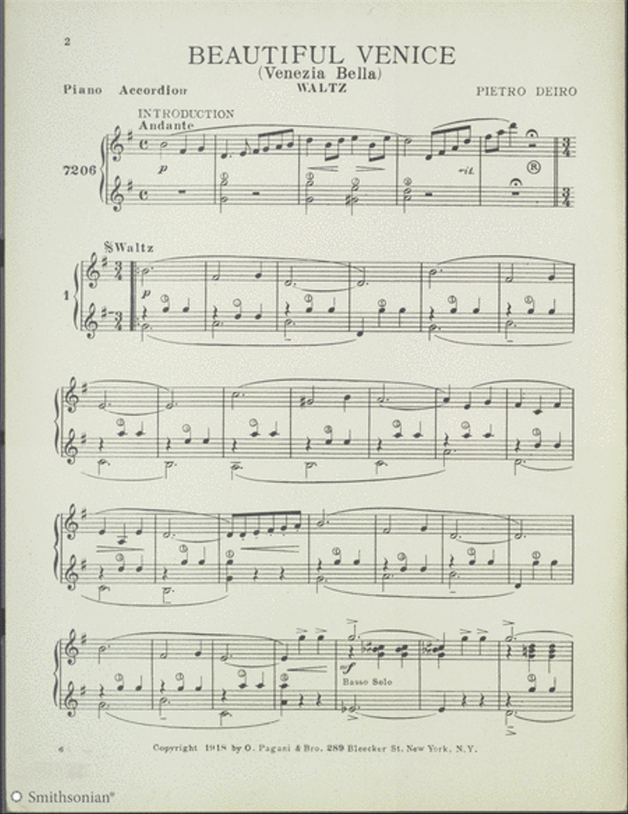 Beautiful Venice Waltz Piano scores gallery preview page 2