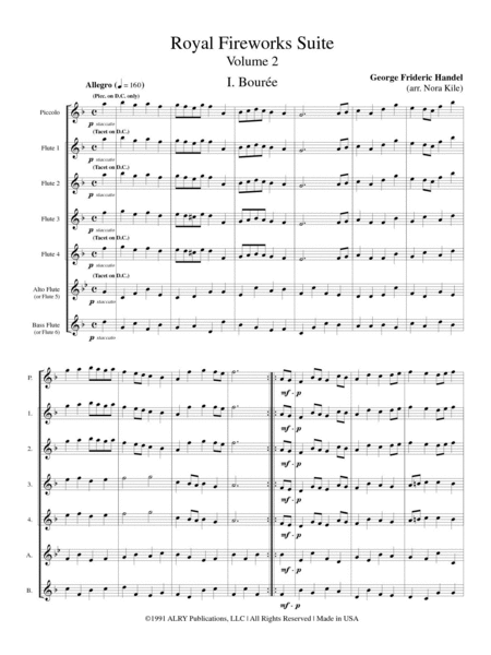 Royal Fireworks Suite, Vol. II for Flute Choir